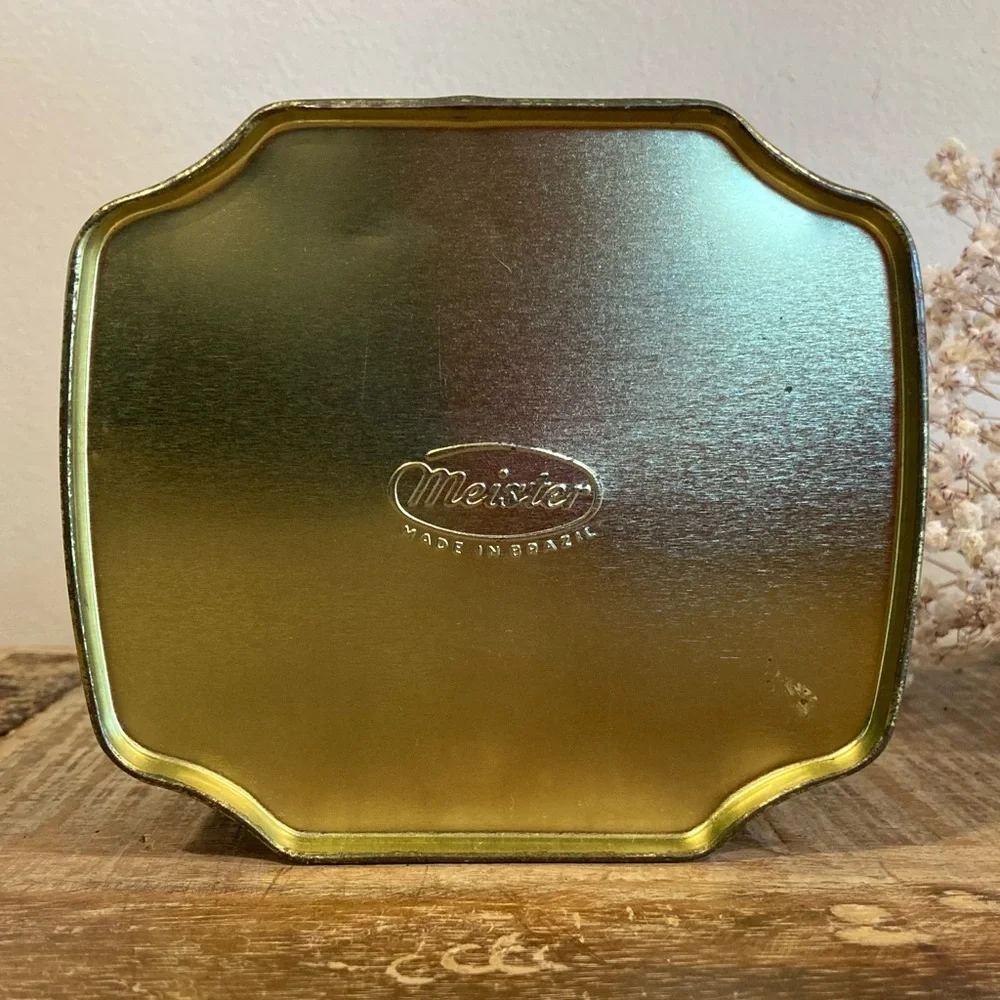 Vintage Metal Tin Meister Brazil Trinket Box